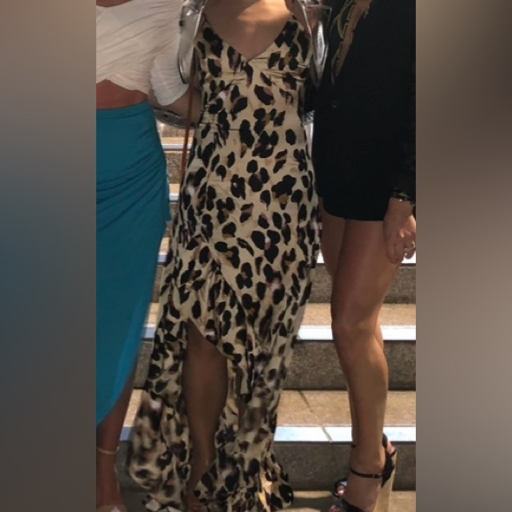 Nasty Gal Leopard Maxi Dress with fun Ruffle Detail